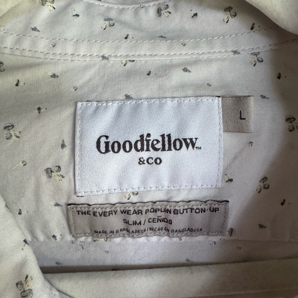 Goodfellow & Co Cream Patterned Poplin Shirt